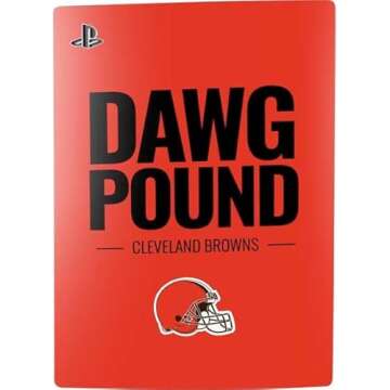 Skinit Decal Gaming Skin Compatible with PS5 Bundle - Officially Licensed NFL Cleveland Browns Team Motto Design