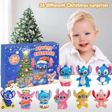 Christmas Advent Calendar 2024, 24-Day Countdown with 24 Collectible Dolls, Gift for Kids and Adults (Style B)