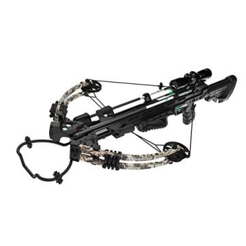 CenterPoint Archery Sniper Elite 385 Crossbow Package C0004 With 4x32mm Scope, Quiver And Arrows, Black/Camo