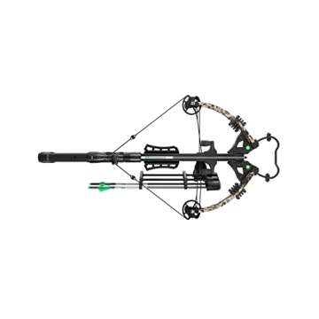 CenterPoint Archery Sniper Elite 385 Crossbow Package C0004 With 4x32mm Scope, Quiver And Arrows, Black/Camo