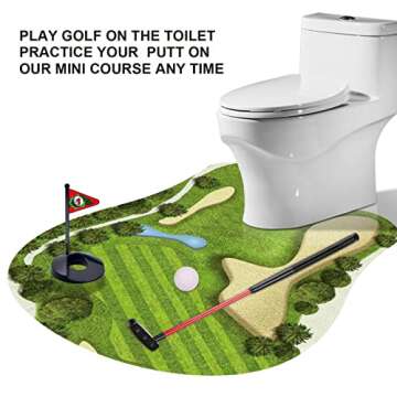 GOODLYSPORTS Toilet Golf Game-Practice Mini Golf in Any Restroom/Bathroom - Great Toilet Time - Dad Gifts, Funny Gifts for Dad, Funny White Elephant Gifts, Gag Gifts for Husband, Boyfriend, Men.