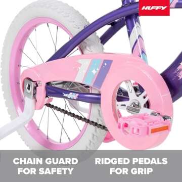 Huffy Kids 12/16 Inch Bikes, Multiple Color Options Available, Ideal for Ages 3+ Years Old, Quick Connect Assembly, Removable Training Wheels, Chain Guard for Safety, Fun and Playful Designs