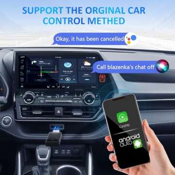 Apple CarPlay Wireless Adapter, Converts Wired to Wireless CarPlay Dongle Plug & Play, Wireless Android Auto Car Adapter, Bluetooth CarPlay Wireless Adapter for iPhone iOS 12+ / Android 11+