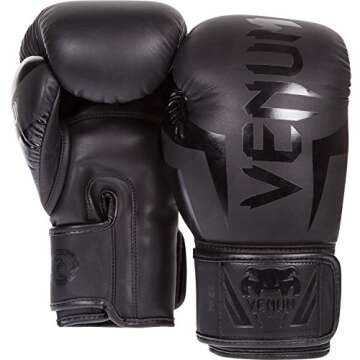 Venum Unisex Adult Elite Training-boxing-gloves, Black, 12 Oz US