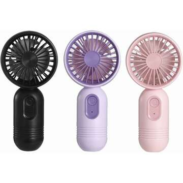 Mini Portable Fan 3 Pack for Girls - Cute Handheld Battery Fans