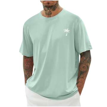 Generic prime of day deals today 2024 Shirts for Men 2024 Fashion Short Sleeve Crewneck Shirt Causal Graphic Tee Shirts Summer Beach Gym Workout Tee Tops prime of day deals today 2024 men Green 5X