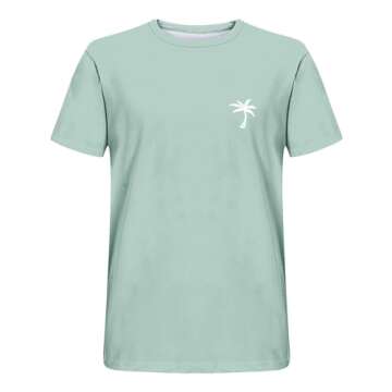 Generic prime of day deals today 2024 Shirts for Men 2024 Fashion Short Sleeve Crewneck Shirt Causal Graphic Tee Shirts Summer Beach Gym Workout Tee Tops prime of day deals today 2024 men Green 5X