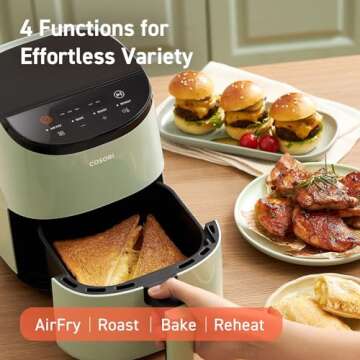 Mini COSORI Air Fryer with 30 Recipes & Low Oil