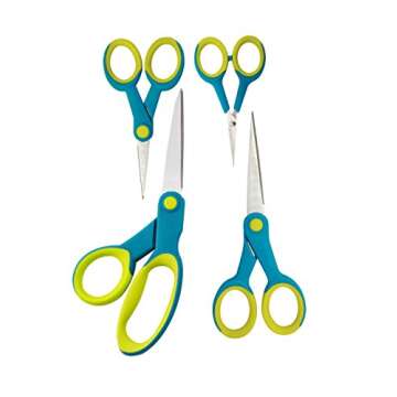 CS CREATIVE STARTUP 5-Piece Soft-Grip Household Scissors Set With Combination Storage Box (3"Thread scissors ,7"Stationery scissors,5"Stationery scissors,8"Tailor scissors）