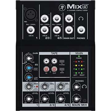 Mackie Mix5 5-Channel Compact Mixer for Quality Sound