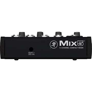 Mackie Mix5 5-Channel Compact Mixer for Quality Sound