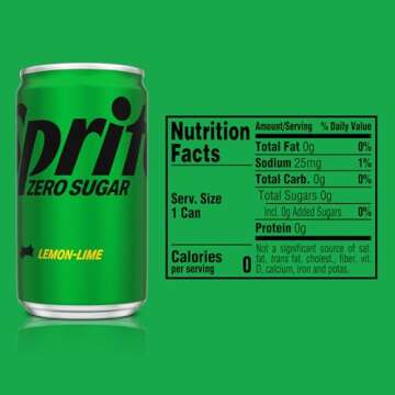 Sprite Zero Sugar Lemon Lime Diet Soda Pop Soft Drinks, 7.5 fl oz, 10 Pack