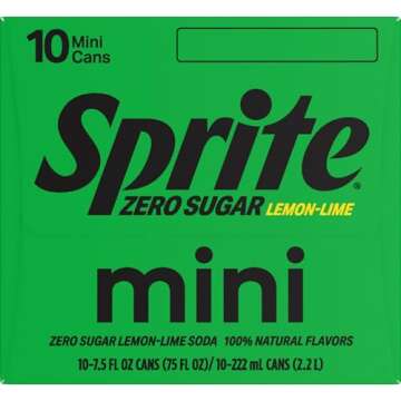 Sprite Zero Sugar Lemon Lime Diet Soda Pop Soft Drinks, 7.5 fl oz, 10 Pack