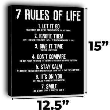 HoneyKICK Motivational Life Rules Canvas Poster