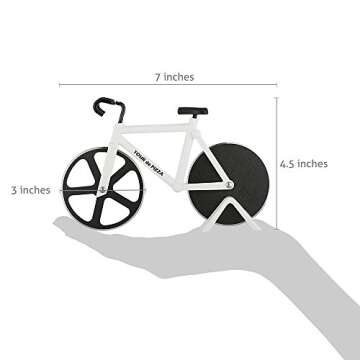 Bicycle Pizza Cutter - The Tour de Pizza Bicycle Pizza Cutter has Dual Stainless Steel Pizza Cutter Wheels - White Elephant Gifts - Funny Gifts - Kitchen Gadgets