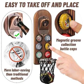 Wall Mounted Magnetic Bottle Opener for Beer Lovers