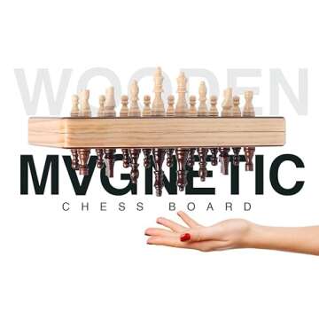 Chess Armory Chess Set 15 Inch Magnetic Wooden Chess Board Game for Adults and Kids with Extra Queen Pieces & Storage Box