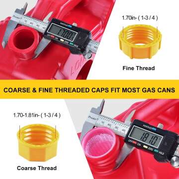 Gas Can Spout Replacement, Gas Can Nozzle. Hose Length is 8.1 in, Easier to use. For most 1/2/5/10 gal oil cans. With Gas Tank Vent Caps, Thick rubber pad, Spout Cover, Base Caps (6 Kit-Yellow)