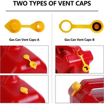 Gas Can Spout Replacement, Gas Can Nozzle. Hose Length is 8.1 in, Easier to use. For most 1/2/5/10 gal oil cans. With Gas Tank Vent Caps, Thick rubber pad, Spout Cover, Base Caps (6 Kit-Yellow)