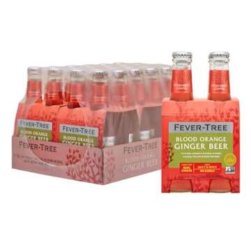 Fever Tree Blood Orange Ginger Beer - Premium Mixer - Refreshing Beverage for Cocktails & Mocktails. Naturally Sourced Ingredients, No Artificial Sweeteners or Colors - 200 ML Bottles - Pack of 24