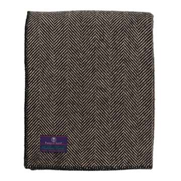 Prince of Scots Highland Tweeds Big Throw (Black Herringbone)