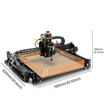 FoxAlien CNC Router Machine 4040-XE, 300W Spindle 3-Axis Engraving Milling Machine for Wood Metal Acrylic MDF Nylon Carving Cutting Arts and Crafts DIY Design, Black