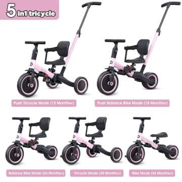 newyoo Toddler Tricycle,Birthday Gifts and Toys for 1-3 Year Old Boys and Girls