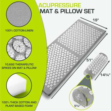 Acupressure Mat & Pillow Set for Pain Relief