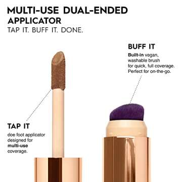 Urban Decay Quickie 24HR Full Coverage Waterproof Concealer (40NN - Light Medium Neutral), Natural Matte Finish, Hydrating Vitamin E, Dual-ended Buffing Brush & Multi-use Applicator - 0.5 fl oz