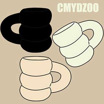 cmydzoo Ceramic Coffee Mug, Cute Ceramic Mug Enjoy Your Morning Coffee in Style with Our Chubby Mugs, Cloud Mugs Perfect for Tea and Coffee Lovers, 100% Ceramic Cup, Dishwasher and Microwave Safe