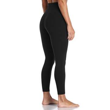 Colorfulkoala Women's High Waisted Tummy Control Workout Leggings 7/8 Length Ultra Soft Yoga Pants 25" (XS, Black)