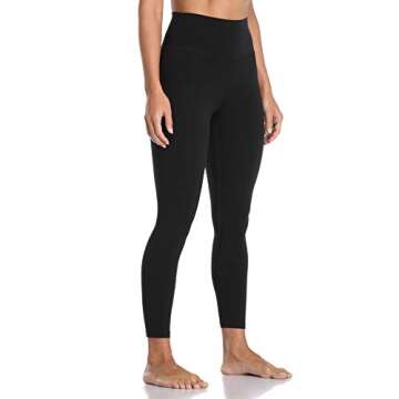 Colorfulkoala Women's High Waisted Tummy Control Workout Leggings 7/8 Length Ultra Soft Yoga Pants 25" (XS, Black)