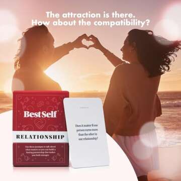 BestSelf Relationship Deck -150 Discussion Prompts Conversations Starter Couples Games - Perfect Couples Card Games for Adults, Romantic Gifts for Couples