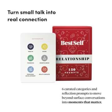 BestSelf Relationship Deck -150 Discussion Prompts Conversations Starter Couples Games - Perfect Couples Card Games for Adults, Romantic Gifts for Couples