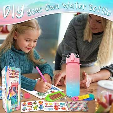 EDsportshouse Mermaid Water Bottle DIY Kits for Ages 4-10