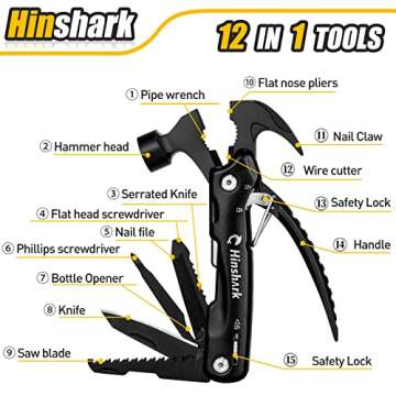 Gifts for Men, Stocking Stuffers for Adults Men Hammer Multitool, Christmas Gifts for Men Dad Him Husband Grandpa, Unique Gifts for Men Who Have Everything, Camping Essentials Cool Gadgets for Men