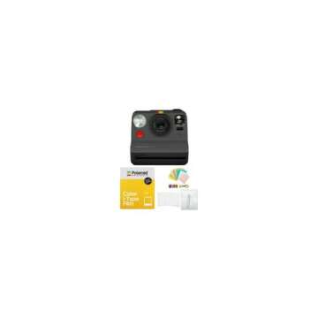 Polaroid Originals Now Viewfinder i-Type Instant Camera (Black) Bundle with Color Instant Film for i-Type Cameras (8 Exposures) and Film Kit with Magnetic/Hanging Frames and Storage Box (3 Items)