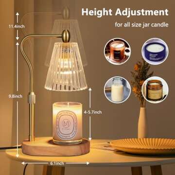 Candle Warmer Lamp with Timer & Adjustable Height