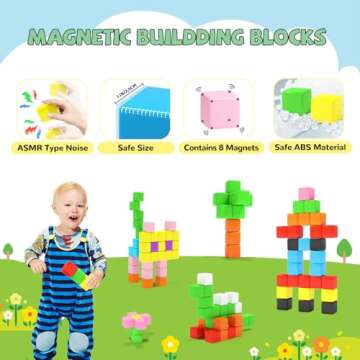 Hiwawind Magnetic Blocks, Toddler Toys for 3 4 5 Year Old Boys Girls, Building Stem Preschool Learning Magnet Sensory Toys for Kids,Classroom Must Haves Christmas Toys Birthday Gifts for Kids 3+…