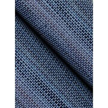 NuWallpaper x Social Social Classic Faux Grasscloth Peel and Stick Wallpaper, Navy Blue