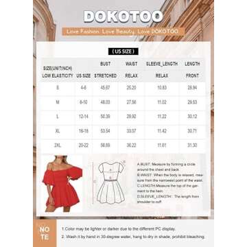 Dokotoo Womens Square Neck Summer Dresses Lantern Sleeve Ruffle A-Line Grey Dresses for Women Elastic Waist Casual Mini Beach Dresses Small