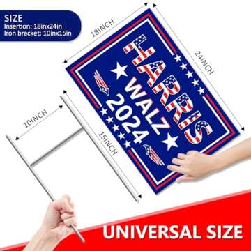 Harris Waltz 2024 Double-Sided Yard Sign - Eye-Catching 24x18