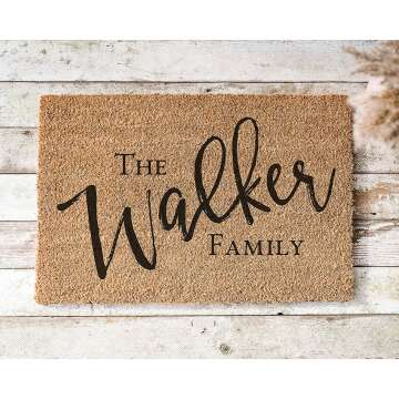 Personalized Coir Doormat - Custom Family Name