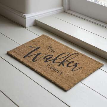 Personalized Coir Doormat - Custom Family Name