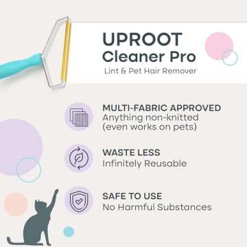 Uproot Cleaner Pro Pet Hair Remover - Special Dog Hair Remover Multi Fabric Edge and Carpet Scraper by Uproot Clean - Cat Hair Remover for Couch, Pet Towers & Rugs - Gets Every Hair!