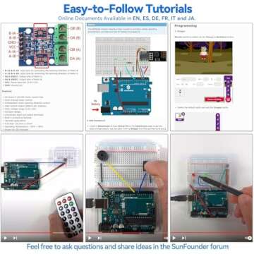 SunFounder Ultimate Starter Kit Compatible with Arduino UNO IDE Scratch, 3 in 1 IoT/Smart Car/Basic Kit with Online Tutorials, Video Courses, 192 Items, 87 Projects, Suitable for Age 8+ Beginners