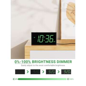 Extra Loud Vibrating Alarm Clock with Bed Shaker for Heavy Sleeper Deaf Hard of Hearing, Large LED Display Digital Clock for Bedroom,Dimmer,Night Light,USB Phone Charger,Battery Backup,Senior Teen Kid