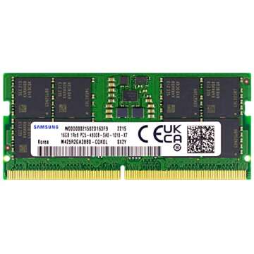 A-Tech 16GB DDR5 4800MHz SODIMM PC5-38400 CL40 1Rx8 1.1V SO-DIMM 262-Pin Laptop Notebook RAM Memory Module M425R2GA3BB0-CQK