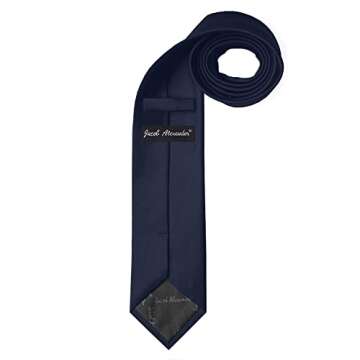 Jacob Alexander Solid Color Men's Regular Tie - Navy Blue