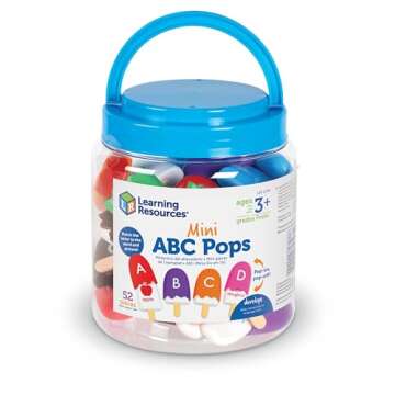 Learning Resources Mini ABC Pops, Toddler Learning Toys, Preschool Learning Activities, Montessori Toys for Kids, 52 Pieces, Ages 3+